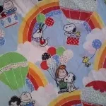 スヌーピー＆ベル、レインボー柄ビンテージフラットシーツ | 【San-D